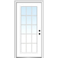 Steel Primed Left-Hand Inswing Full Lite Single Prehung Front Door 36" x 80" Y791458