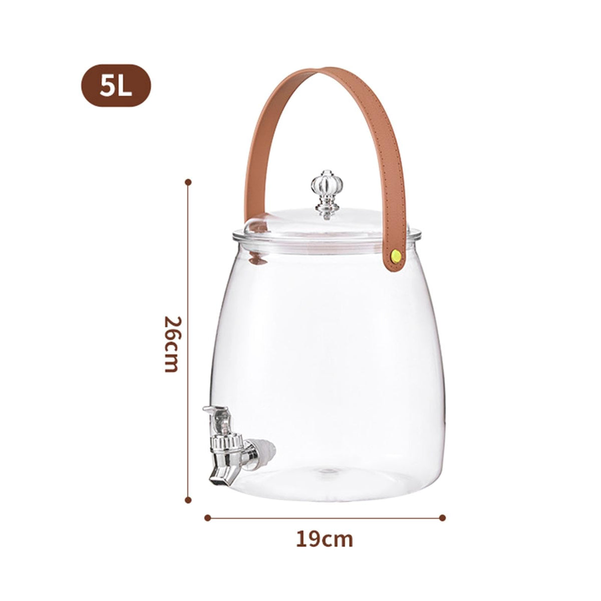 5L Beverage Dispenser Juice Jug with Spigot and Filtering Cold Water Pitcher F11173