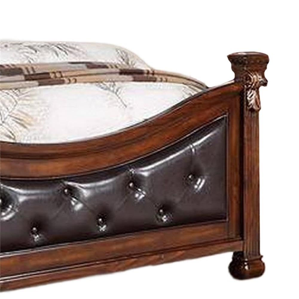 King Bed Tufted Faux Leather Headboard and Footboard G94415
