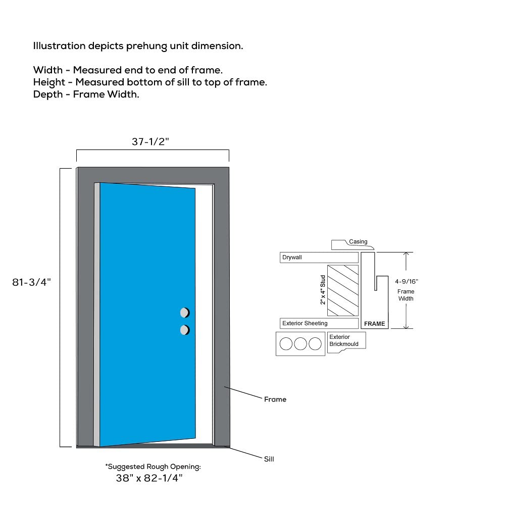Steel Primed Left-Hand Inswing Full Lite Single Prehung Front Door 36" x 80" Y791458