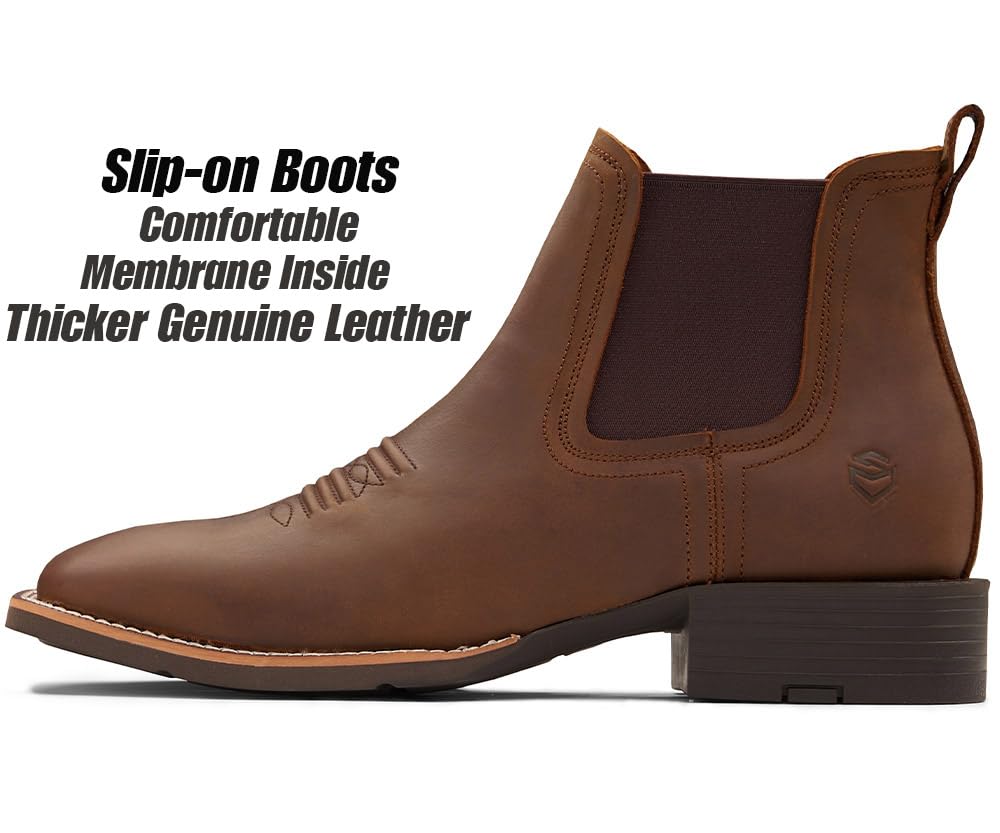 Slip-On Square Toe Western Boots C73878