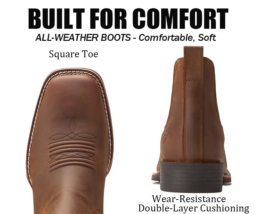 Slip-On Square Toe Western Boots C73878