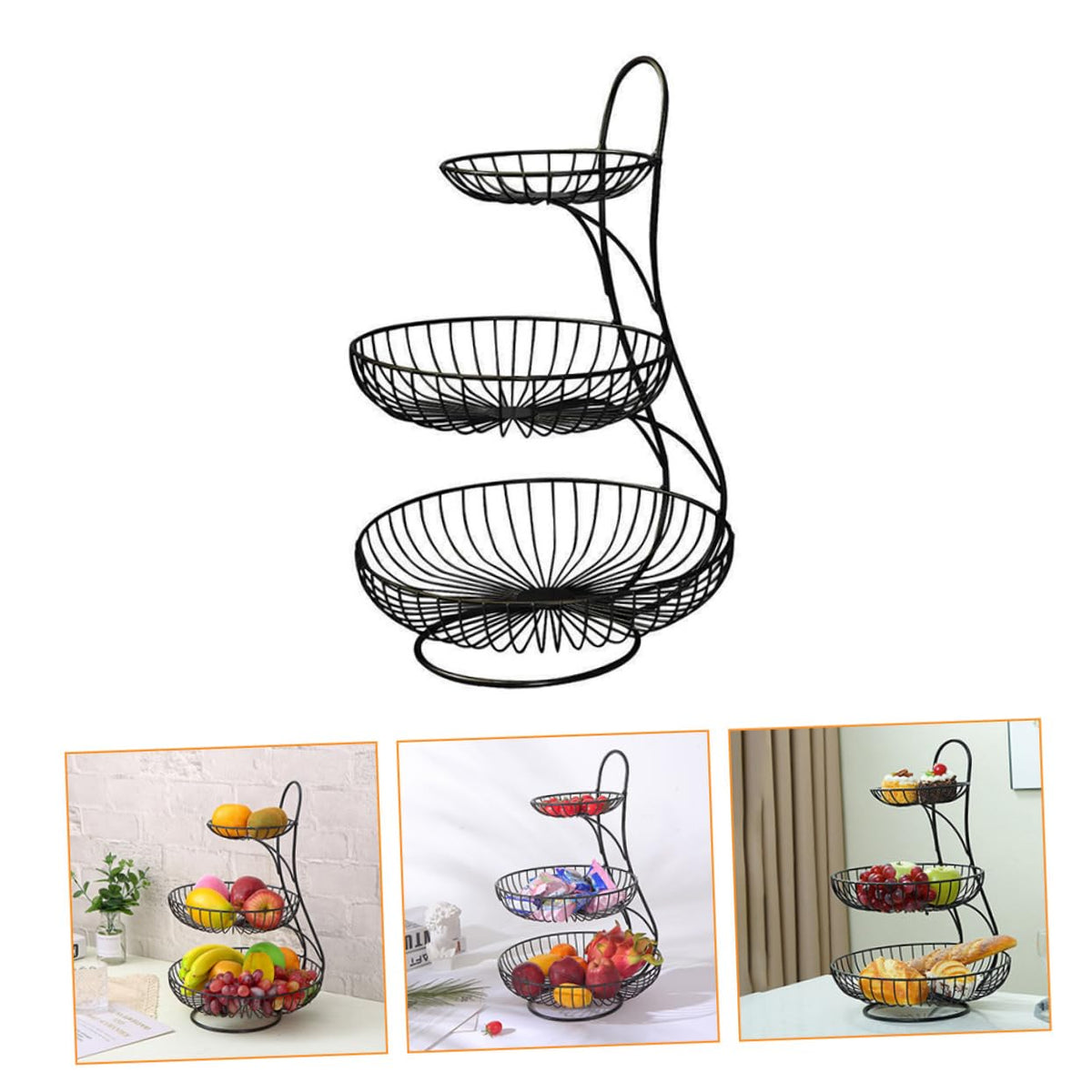 3-Tier Iron Basket K32428
