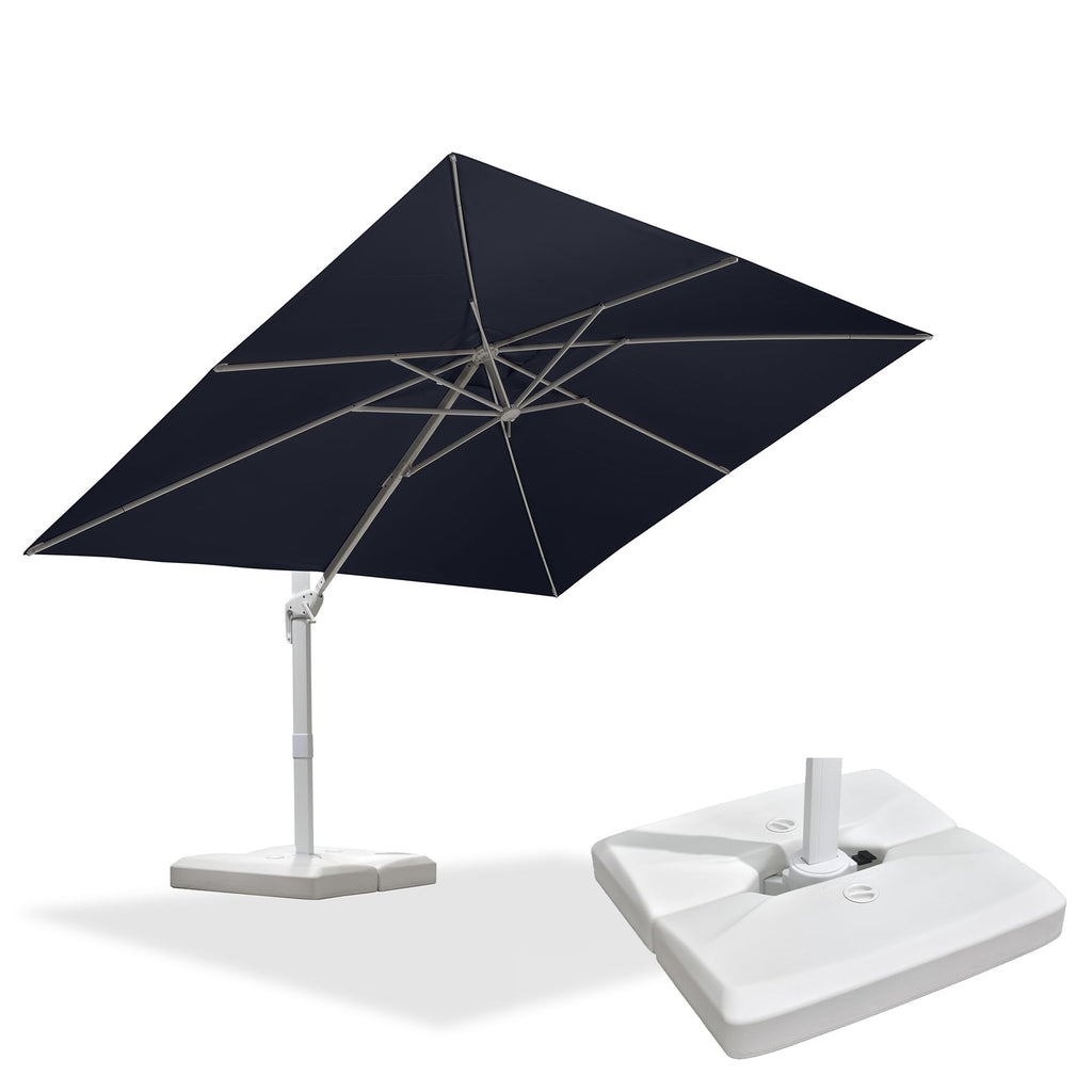 Navy Blue Aluminum Patio Umbrella with Base U36381