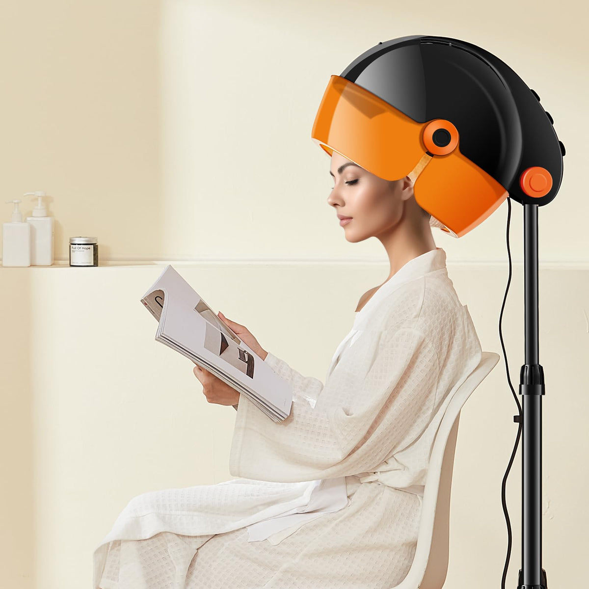 1875W Ionic Hooded Hair Dryer with Timer X742