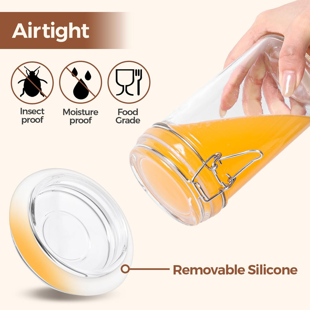 16 oz Glass Jars with Airtight Lids 6 Pack P861664