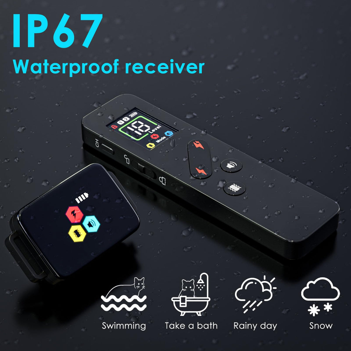 Remote Electric Cat Training Collar 3300FT IP67 Waterproof W1277