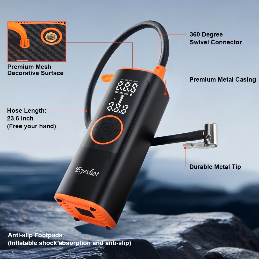 150PSI Cordless Portable Air Compressor with Digital Pressure Gauge N37150