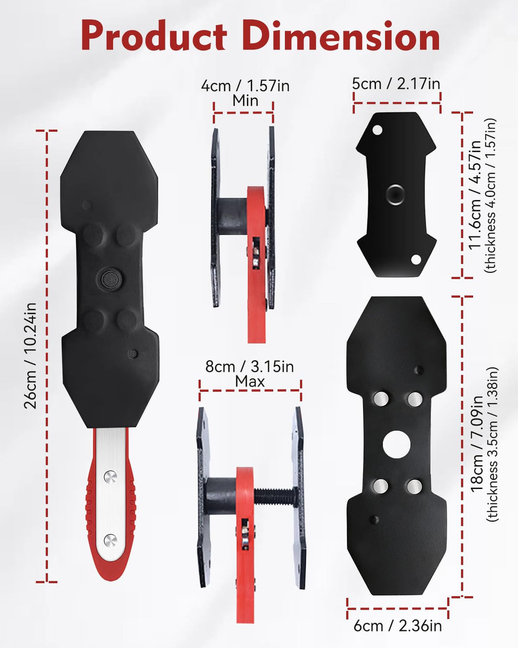 Brake Caliper Compression Tool with 2PCS Large Plates and 4 Hanger Hooks R288
