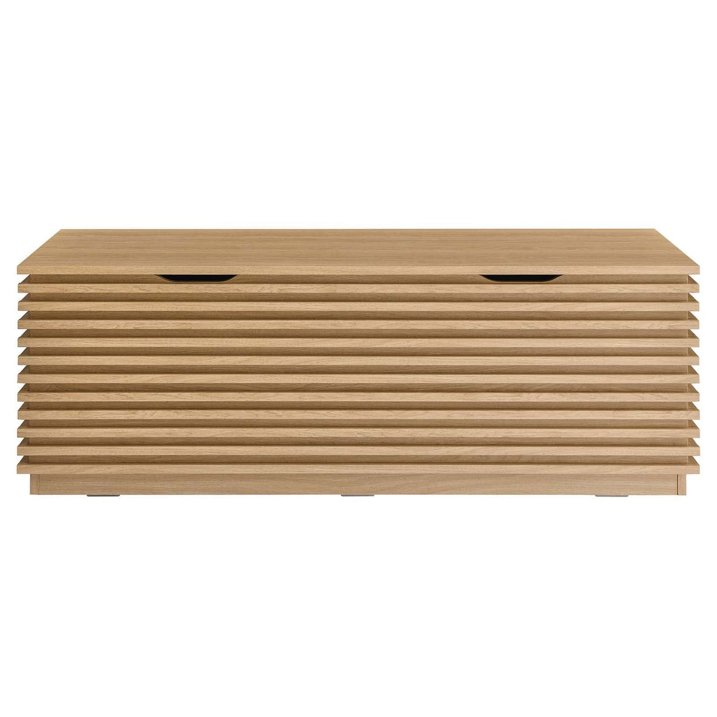 Oak Wood Grain Storage Bench N23800