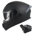 Full Face Flip Up Matte Black Motorcycle Helmet K509872