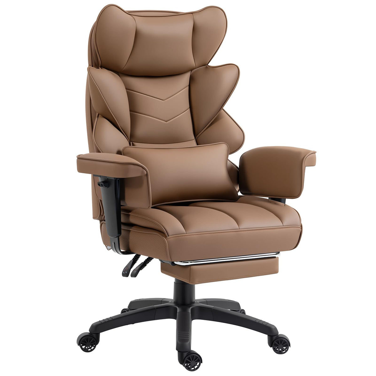 Brown Ergonomic Office Chair with Footrest K7467
