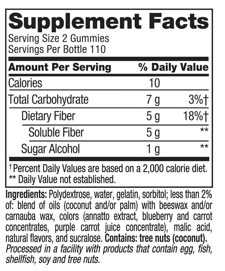 Sugar Free Fiber Gummies with Prebiotic 220 Count M15361