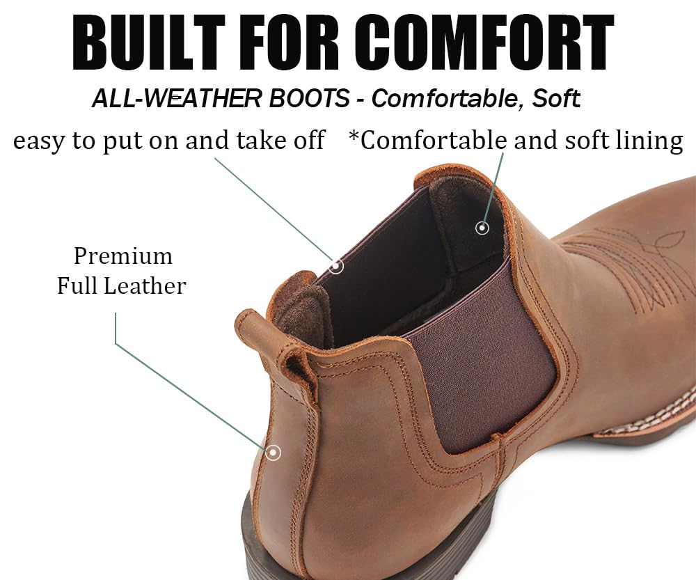 Slip-On Square Toe Western Boots C73878