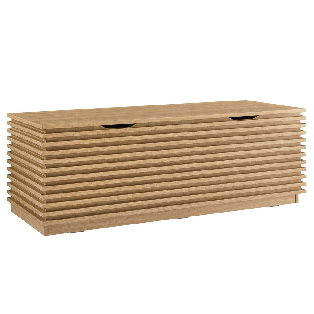 Oak Wood Grain Storage Bench N23800