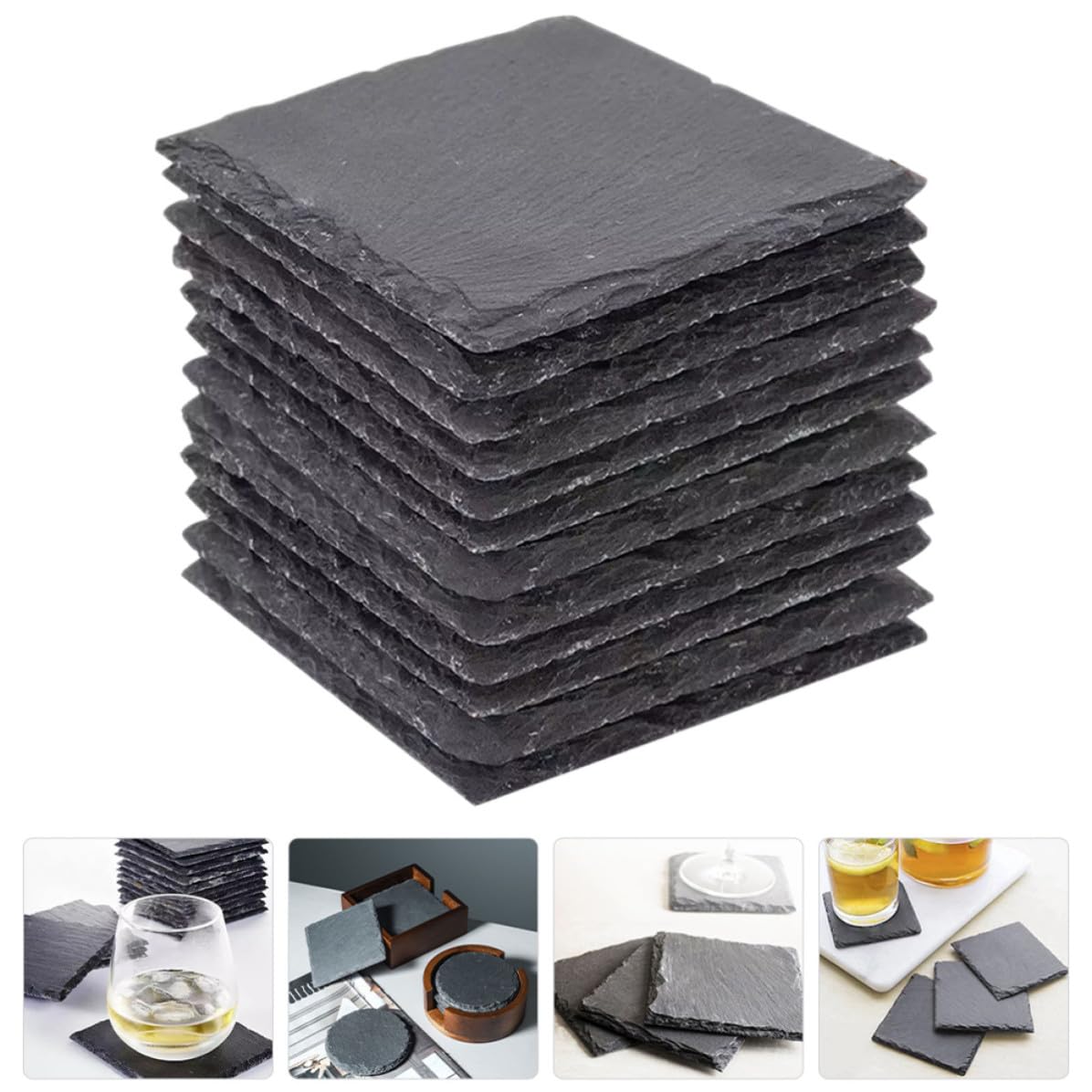 Natural Stone Drink Coasters Set V623740