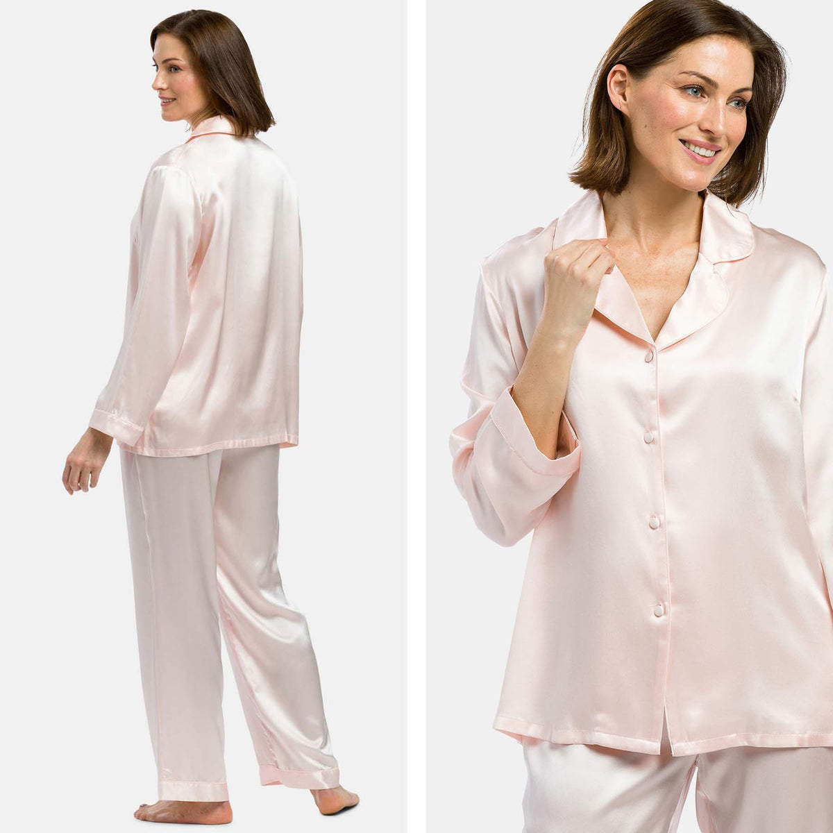 Women's 100% Mulberry Silk Long Pajama Set W7371