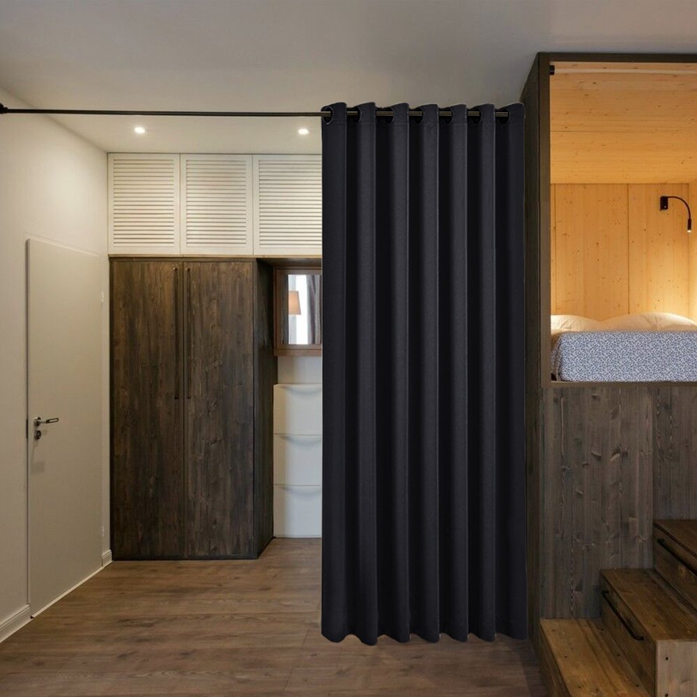Black Room Divider Curtain 7' x 8.3' 1 Panel F7840
