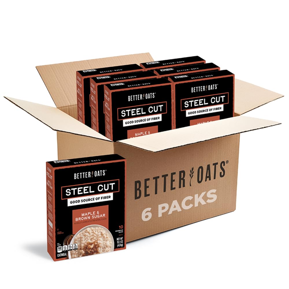 Steel Cut Maple & Brown Sugar Oatmeal 15.1 oz 6 Pack O446