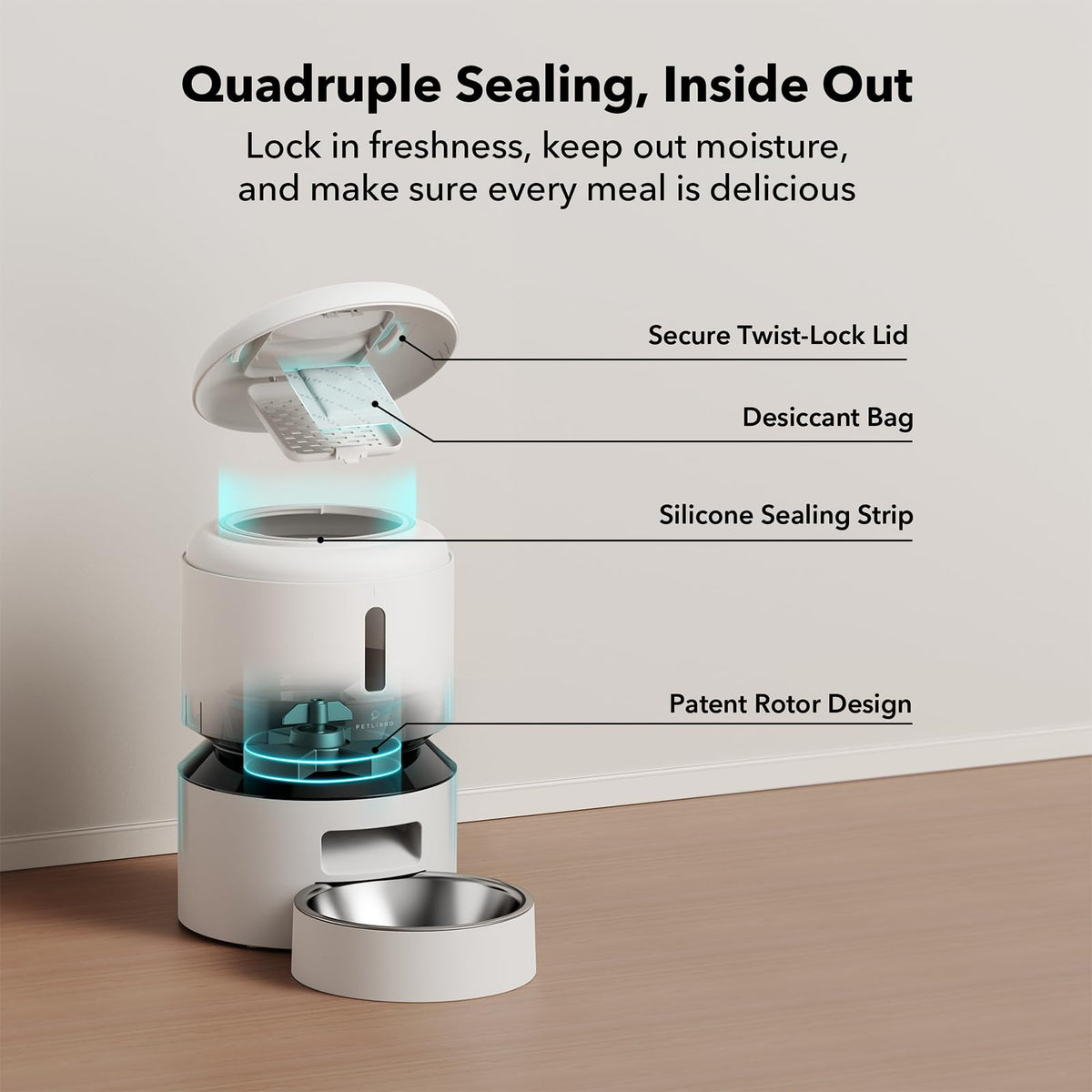 Automatic Cat Feeder 5G WiFi 3L White N22369