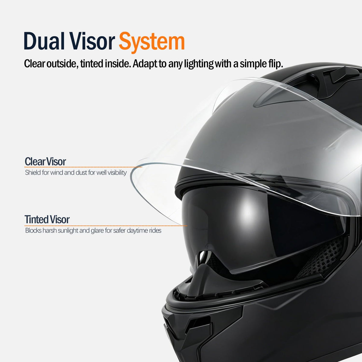 Full Face Flip Up Matte Black Motorcycle Helmet K509872