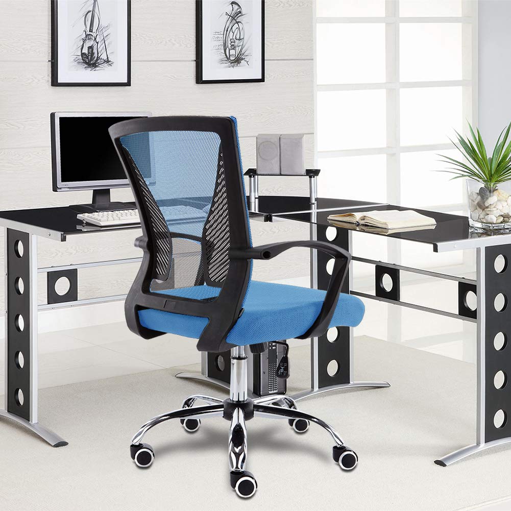Black Blue Ergonomic Mesh Office Chair D665