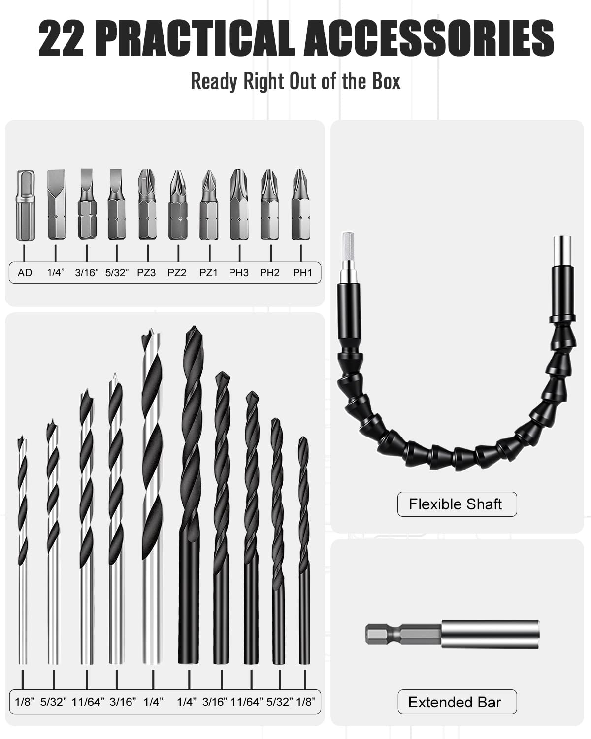 20V Cordless Electric Drill Set V501
