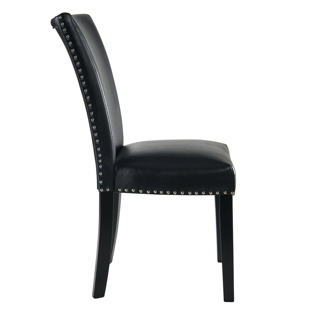 Black PU Leather Upholstered Dining Chairs Set of 2 R888034
