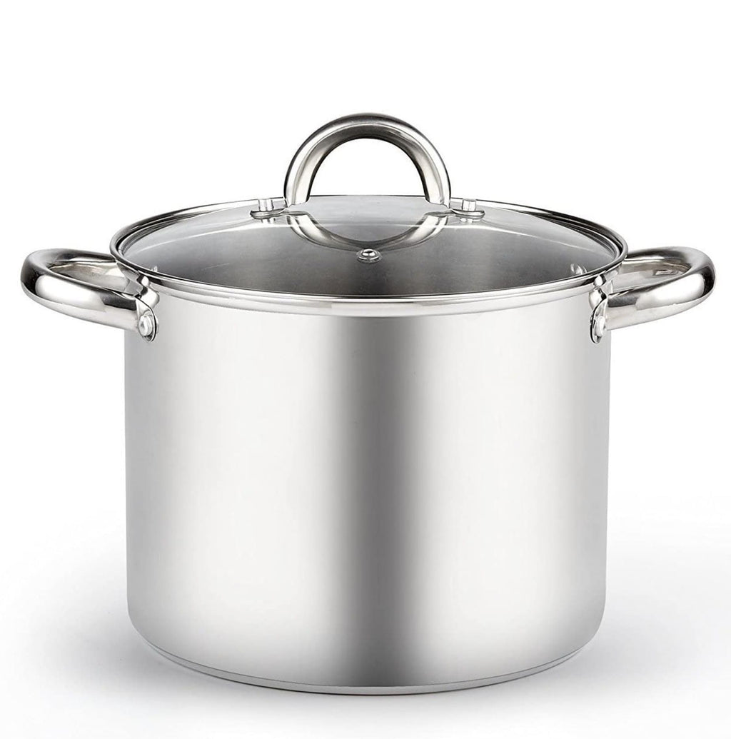 8 Quart Stainless Steel Stock Pot with Lid W1811