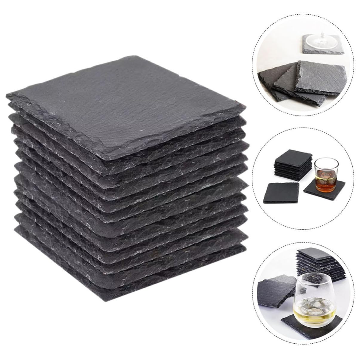 Natural Stone Drink Coasters Set V623740