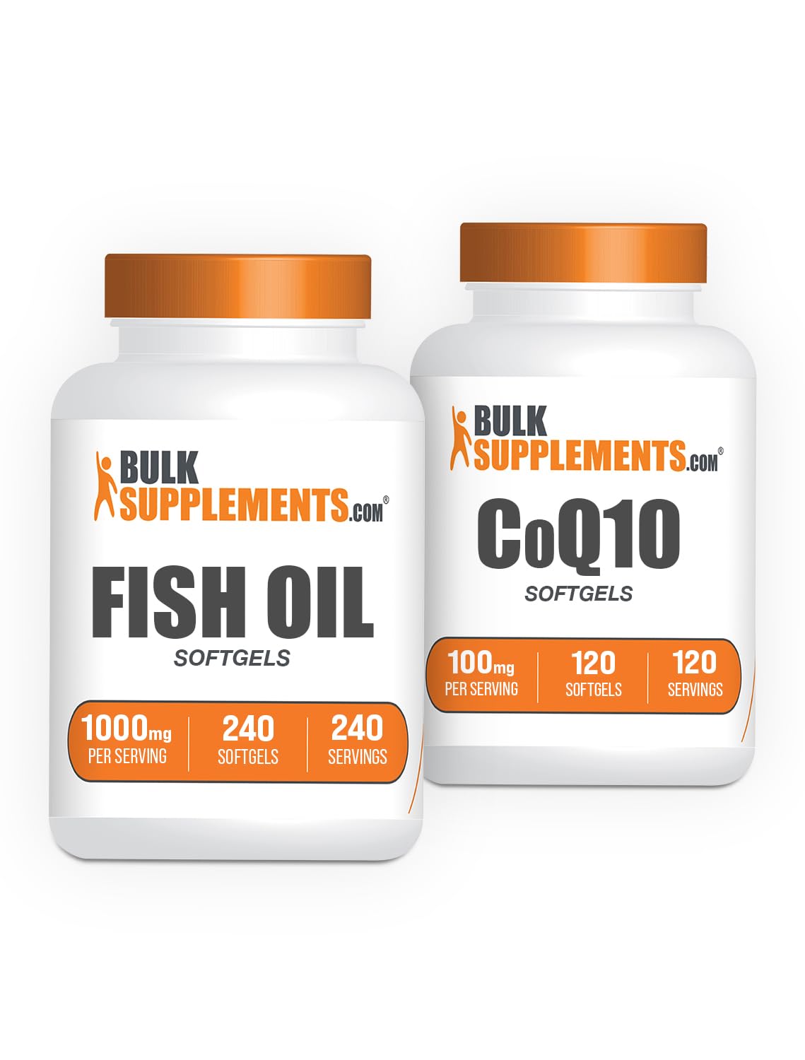 Fish Oil 1000mg + CoQ10 100mg Softgels Bundle B424