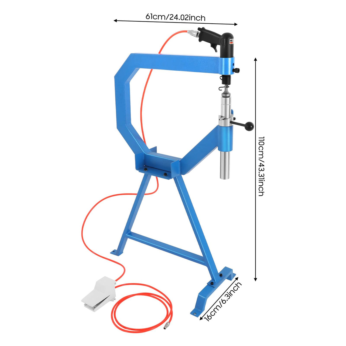 Pneumatic Planishing Hammer with Steel Frame Stand and Foot Pedal M7099