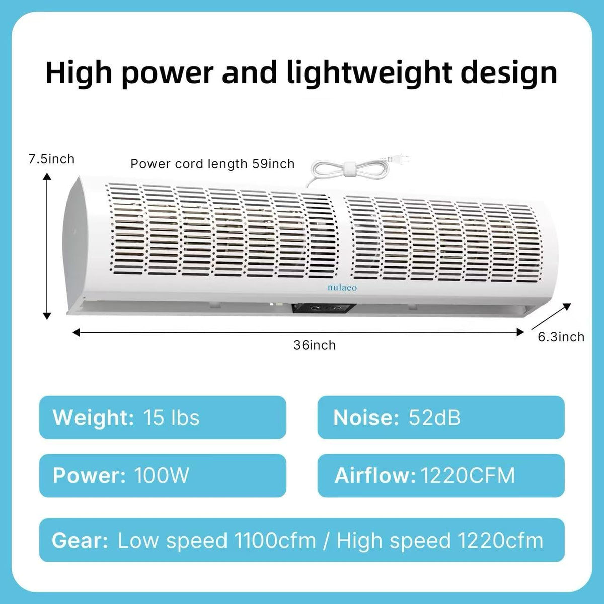 36'' 2-Speed Wall-Mounted Air Curtain X9184