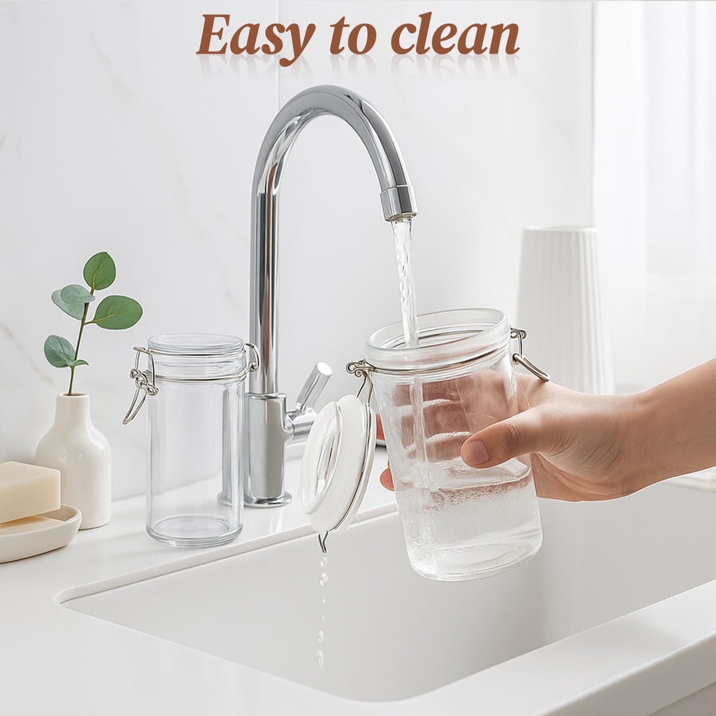 8 PCS 16 oz Glass Jars with Airtight Lid L804585