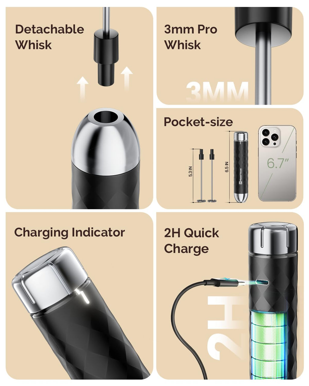 Rechargeable Milk Frother B82641