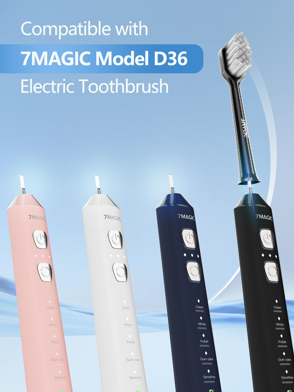 Electric Toothbrush Replacement Brush Heads 2-Pack Black D926