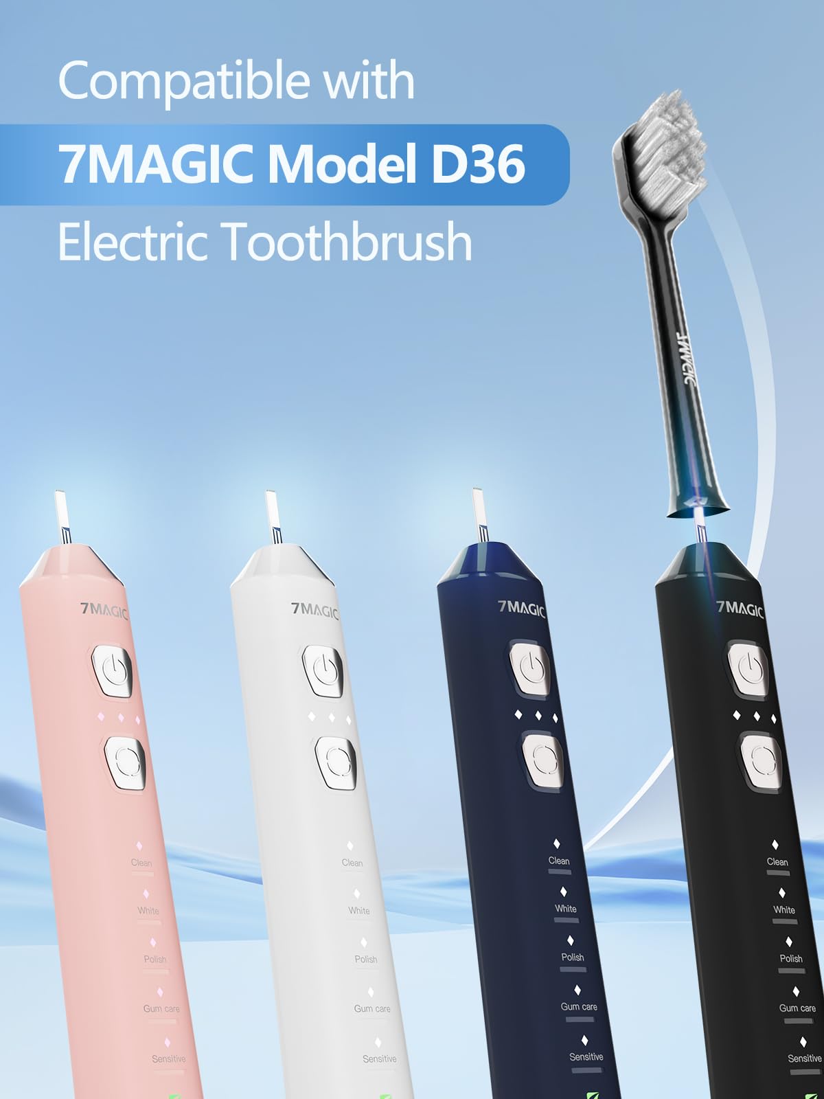 Electric Toothbrush Replacement Brush Heads 2-Pack Black D926