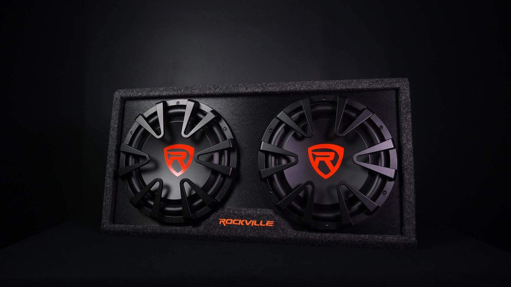 Dual 12" Slim Vented Powered Car Subwoofer Enclosure D723246