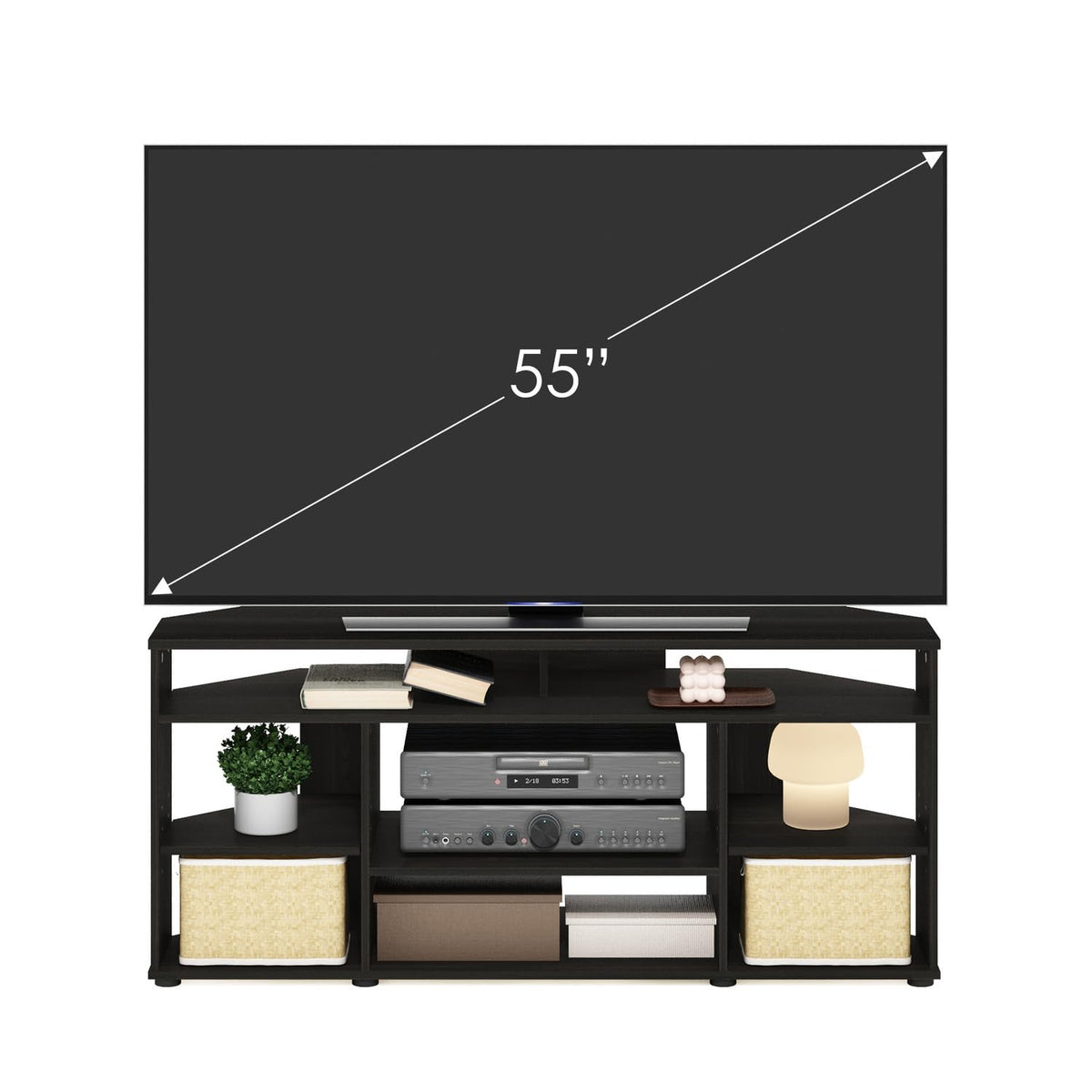 Corner TV Stand up to 55 Inch Espresso Finish P549