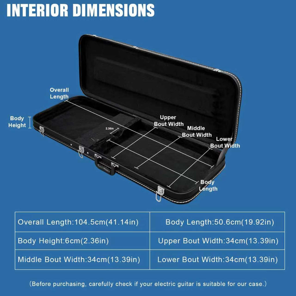 39 Inch Wooden Hard Shell Electric Guitar Case with Lock Latch X522