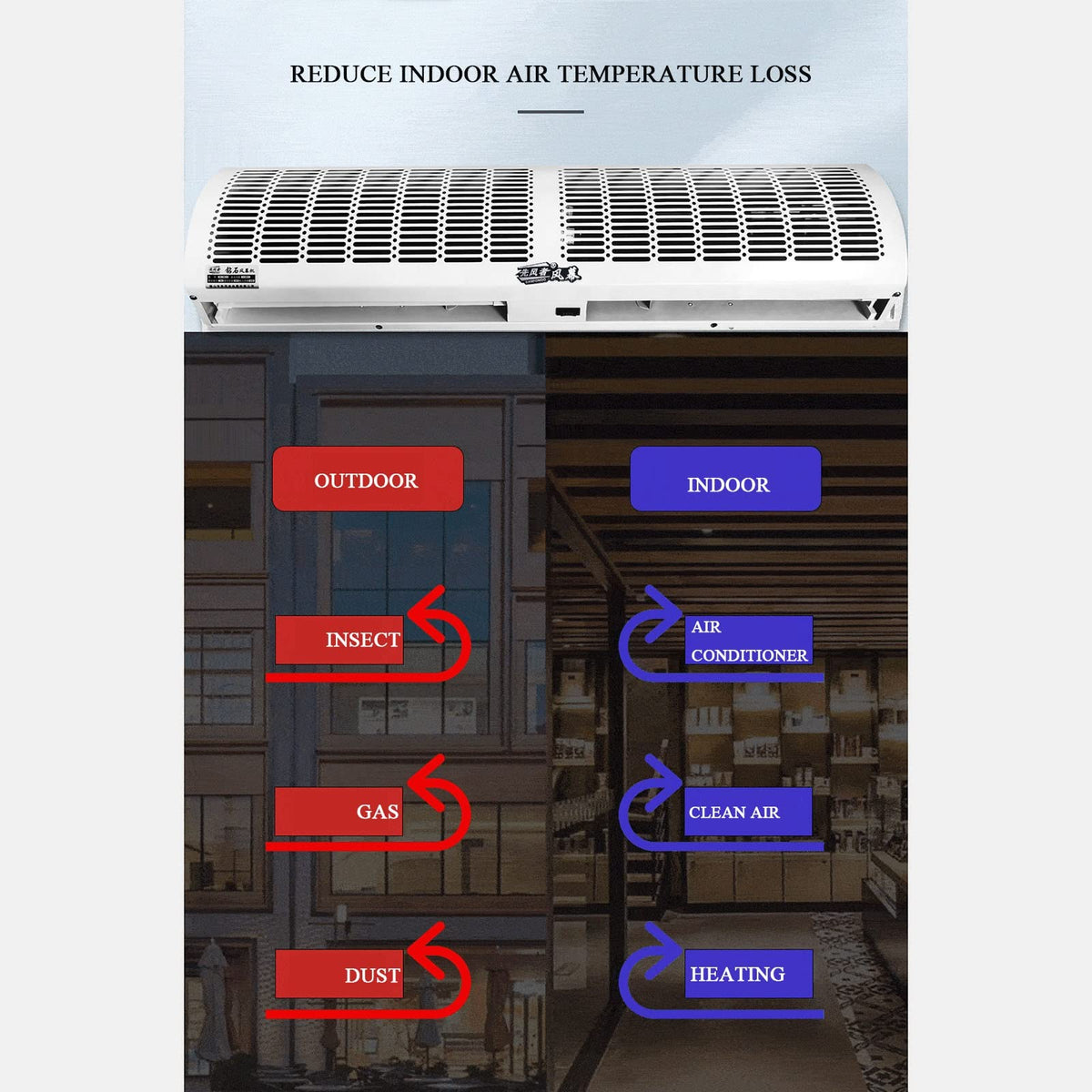 Outdoor Air Curtain Machine with Remote Control D392293