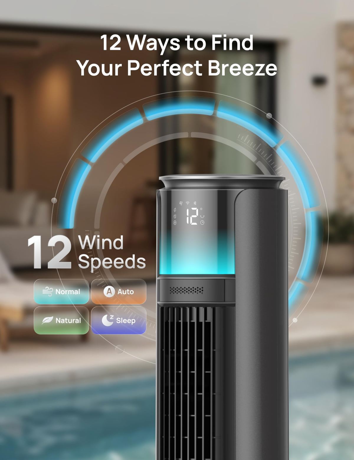 Smart Tower Fan 33 ft/s 20 dB F959015