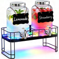 2 Pack 1 Gallon Glass Drink Dispensers with Stand O5947