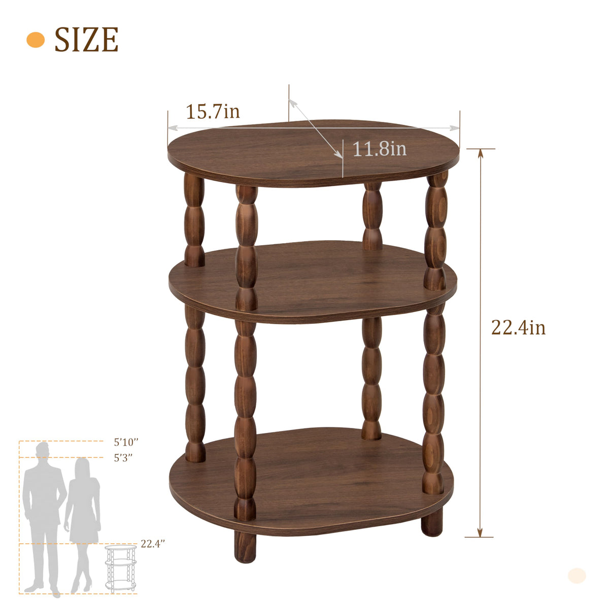 3-Tier Oval Side Table S479303