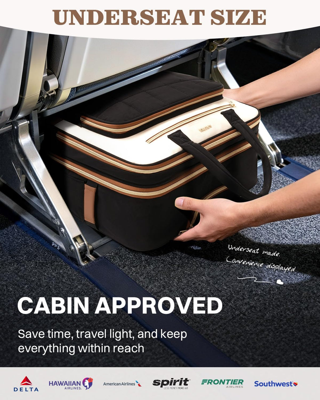 Rolling Puffer Laptop Bag Set with Wheels, 16 Inch Underseat Carry on Luggage J546452