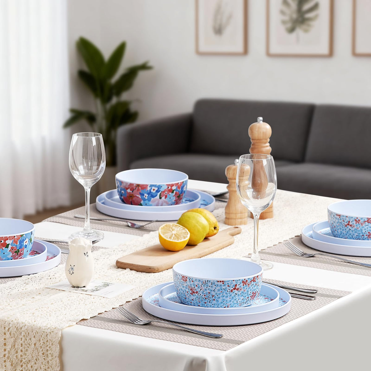 12 Pcs Melamine Dinnerware Set for 4 F543020