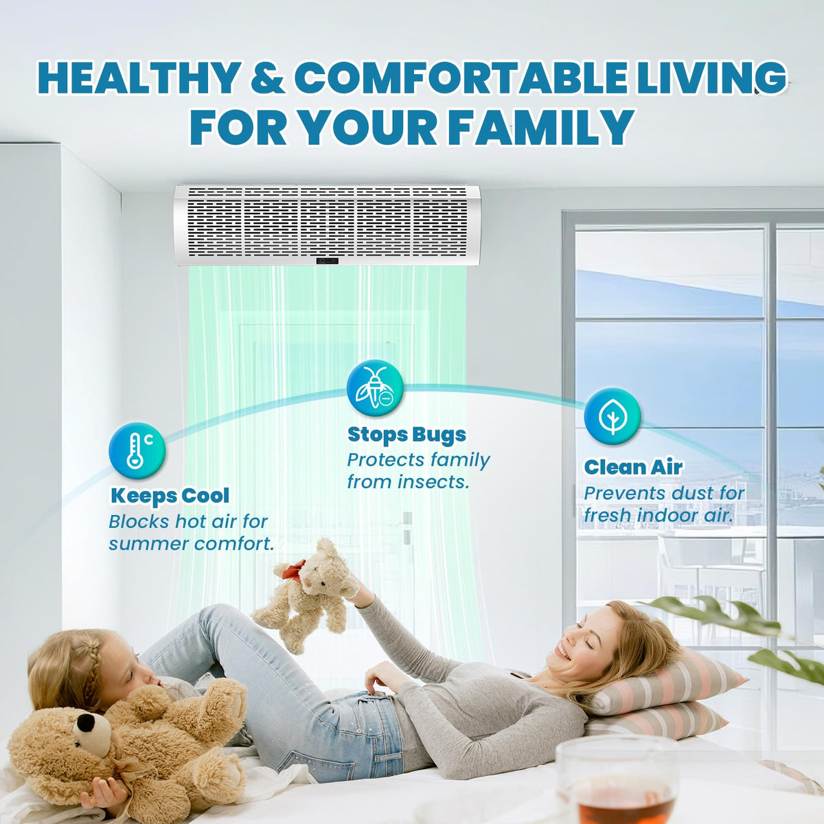 36 Inch Wall Mounted Air Curtain Fan J435