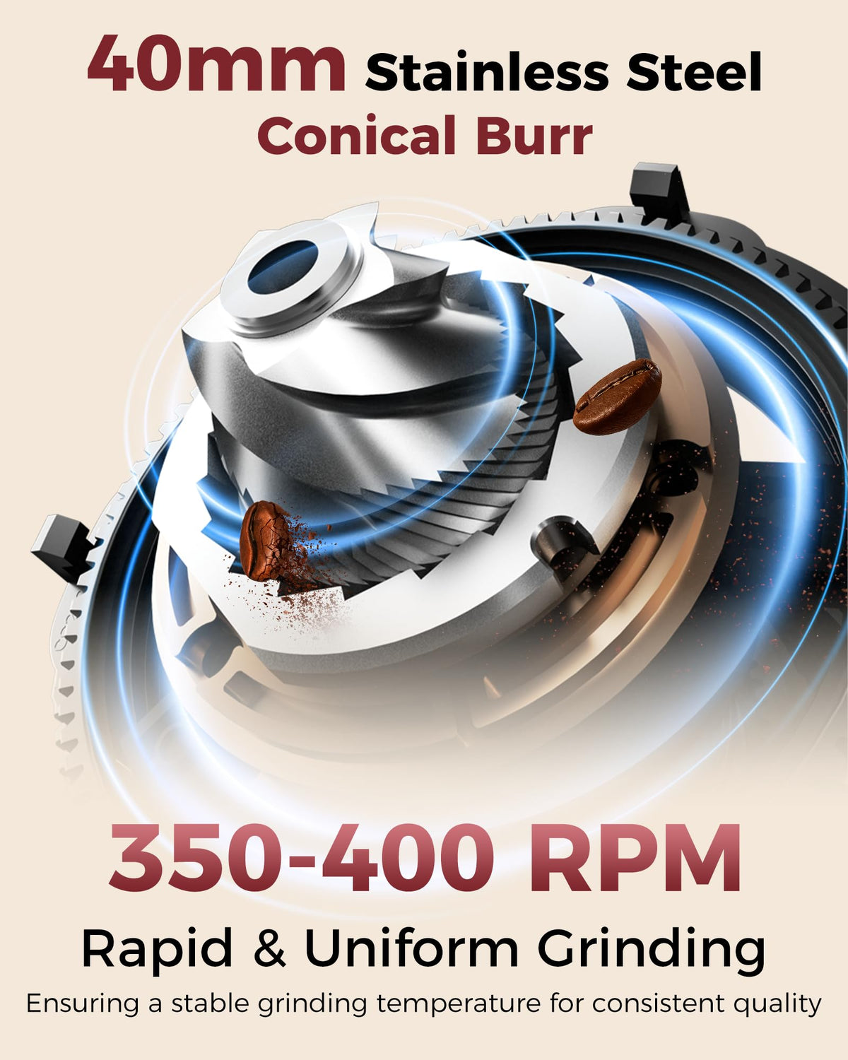 Conical Burr Coffee Grinder with 70 Grind Settings I6164