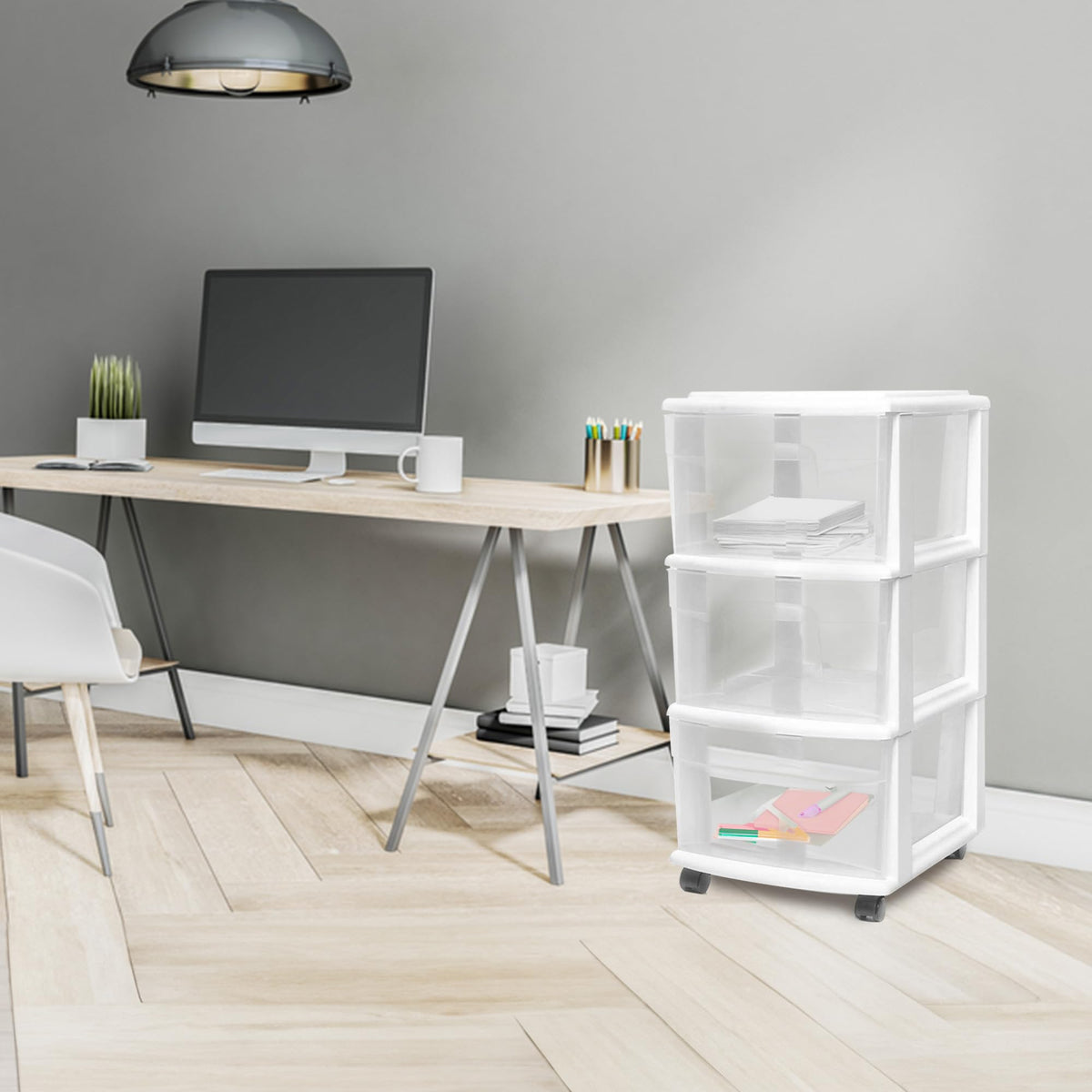 3-Tier Storage Cart with Removable Wheels F61476