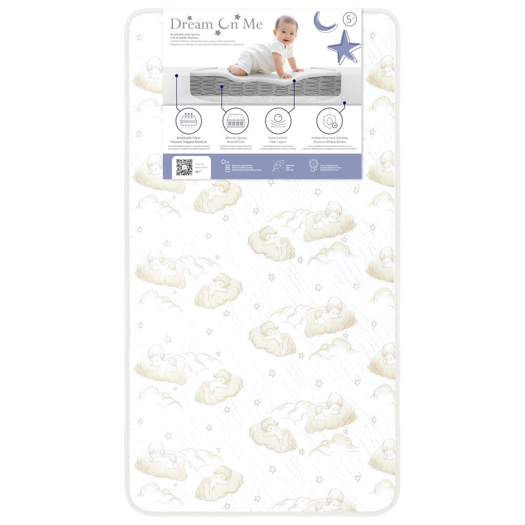 2-in-1 Breathable Spring Coil Crib & Toddler Mattress M82191